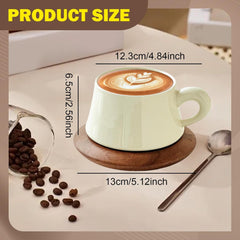 Ceramic Coffee Mug with Saucer Coffeeware 300 ml Birthday Gift Coffee Cup Cappuccino Cup for Home Office Latte Tea Milk