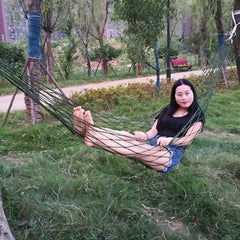 Camping Hammock Spreader Bar Canvas Hammock Thicken Ultra High Bearing Weight Hammock for Travelling Backyard Leisure Beach Relaxation