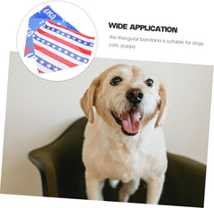 2Pcs American Flag Pattern Triangle Bandana for Dogs Cats of July Pet Scarf Holiday Themed Puppy Kitten Accessory Design Versatile Pet Dress Up