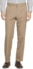 Arrow Men's Flat Front Straight Fit Solid Twill Micro Dress Pant