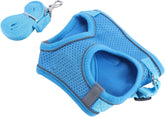 GALPADA Reflective Dog Harness Set Breathable Mesh Vest with Leash Lightweight No-Choke Chest Strap for Dogs Comfortable Pet Gear Blue s