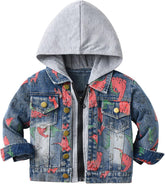 Baby Boys Girls Denim Jacket Kids Toddler Button Down Jeans Jacket Top Coat Outerwear