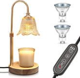 DORESshop Candle Warmer Lamp with Timer, Cage-Style Candle Lamp Warmer Featuring Adjustable Height & Heat Control, Perfect for Large Jar Candles, Includes 2 * 50W Bulbs