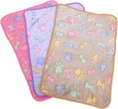 VICASKY 3pcs Pet Blanket Fluffy Fleece Warm Dog Cat Blankets for Couch Car and Bed Washable Sleep Mats for Kittens and Puppies Soft