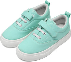 rosyclo Canvas Sneakers for Boys and Girls, Toddler Kids Walking Shoes Lightweight Breathable Non-Slip Soft Adjustable Strap Baby Boy Girl Outdoor Casual Tennis Shoe for Little Big Kid