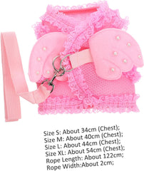 Milisten Adorable Pet Harnesses Soft and Breathable Cat Vest Harness for Dogs and Cats Lightweight Chest Strap with Traction Buckle Pink s