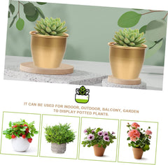 Metal Flower Pot Modern Gold Iron Planter for Indoor and Outdoor Use for Succulents and Plants and Stylish Decorative Container for Home and Garden