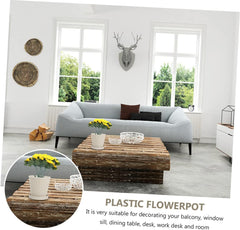 Milisten 1set Multi-Purpose Resin Planter Pot with Tray for Indoor and Outdoor Use for Growing Vegetables and Flowers Scratch-Resistant and Design