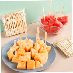 160Pcs Appetizer Forks, 3.5 Inch Small Bamboo Fruit Picks, Eco-Friendly & Disposable Forks for Desserts, Sandwiches, Burgers, Salads, Buffets, Vegetables