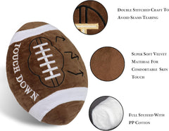 GiftExpress 12-Inch Plush Football Throw Pillow – Stuffed Soft Toy, Game Day Room Decor, Football Theme Cushion for Kids & Sports Fans