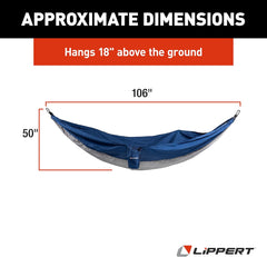 Lippert Portable Single Person Outdoor Camping Hammock Blue