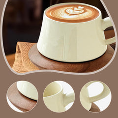 Ceramic Coffee Mug with Saucer Coffeeware 300 ml Birthday Gift Coffee Cup Cappuccino Cup for Home Office Latte Tea Milk
