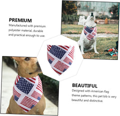 1pc Pet Bandana for Independence Day American Flag Design Dog Burp Cloth Scarf for Parties Breathable Great for Cats and Dogs