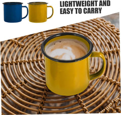 2pcs Enamel Camping Mug Mugs Old Style Enamel Cups for Travel Tea Water Lightweight