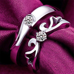 1 Pair Silver Color Open Rings Women Men Couple Rings Cheap Jewelry for Lovers