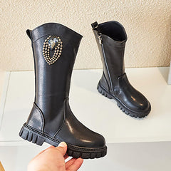 Kids Girls Non Slip Long Boots High top Zipper Classic Boots Knee High Boots Warm Shoes Walking Shoes Toddler Shoes