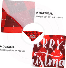 Didiseaon Soft Dog Scarf for Christmas Adorable Puppy Bandana Xmas Lattice Design Multi-use Pet Triangular Scarf for Parties Weddings and Holiday Celebrations