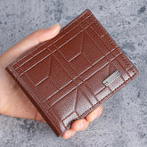 Men's PU Leather Wallet - Slim Bifold Multi-Card Slot Wallet with Cash Holder, Stylish and Compact for Everyday Use(Brown)