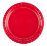 24 Plates 7" Paper Dessert Plates Wax Coated - Red
