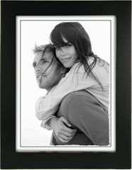 Malden 6x8 Picture Frame - Wide Real Wood Molding, Real Glass - Black