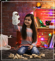 DolliBu Sloth Plush Hand Puppet - Super Soft Stuffed Animal Sloth Puppet Toy for Kids, Educational Cute Plush Puppets for Teaching, Games, and Shows