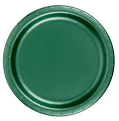 Plates 7" Paper Dessert Plates Wax Coated - Hunter Green