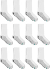 Hanes Boys' Socks, Double Tough Cushioned Crew Socks, 12-pair Packs
