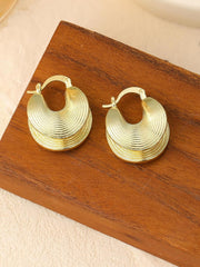 1 Pair Gold Plated Hoop Earrings for Women, Unique Fashion Jewelry, Stylish Drop Earrings for Casual and Formal Occasions, Lightweight and Stylish (Gold)