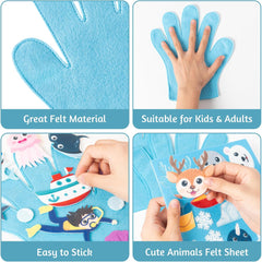 WATINC Animals Felt Story Finger Puppets - 5Pcs DTY Animal Storytelling Hand Puppet Felt Education Gift, Farm Insect Zoo Ocean Polar Animal Storytime Early Learning Role Play for Kids