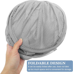 Foldable Mesh Laundry Basket Large Capacity Woven Storage Basket Handle