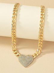 Rhinestone Heart Chain Women Parties Present