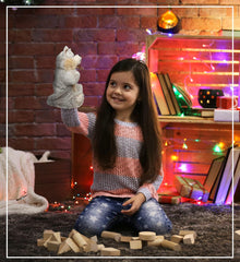 DolliBu Wolf Plush Hand Puppet for Kids - Soft Plush Stuffed Animal Hand Puppet Toy for Puppet Show Games & Puppet Theaters for Kids, Adult's Cute Puppets Educational Toy to Teach Children & Toddlers