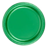 24 Plates 7" Paper Dessert Plates Wax Coated - Kelly Green
