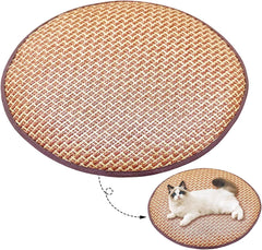 ool Pet Pad - Natural Bamboo Mat for Dogs & Cats, Breathable & Waterproof, Scratch-Resistant & Odorless, Anti-Static Pet Bed Mat for Summer Heat Relief, Easy to Clean (7.8in)