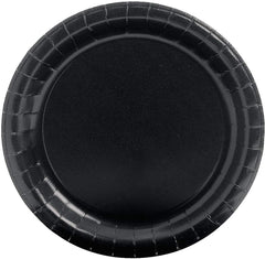 Fun Express Black Round Paper Dinner Plates - Stylish, Round, Solid Tableware for Parties & Events - Perfect for Serving Appetizers, Main Dishes - 24 Pieces