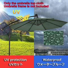 Round Replacement Parasol Canopy, 2m/6 Arms 2.7m/6 Arms 3.0m/6 Arms 2.7m/8 Arms 3.0m/8 Arms, Durable Polyester Parasol Umbrella Replacement Fabric Cover For Backyard Pool Umbrella, UV30+, Waterproof