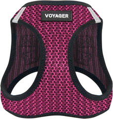 Best Pet Supplies - All Weather Mesh, Reflective, No Pull Harness for Small, Medium Dogs, Cats - Secure with Hook & Loop Fastener, Buckle, Double D-Rings - Fuchsia 2-Tone, M