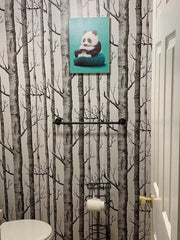 Birch Tree Peel & Stick Shiplap Black/White Removable Wallpaper - Self Adhesive, Waterproof & Shelf Liner - Home Decoration - 17.7" x 118"