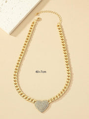 Rhinestone Heart Chain Women Parties Present