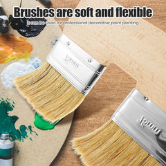 Double Paint Brush, U Shaped Double Color Brush, Double Head Painting Brush with Handle, Art Wall Painting Tools, Bristle Art Flat Texture Brush, 7.68 Inch Wall Paint Double Brush for Painting