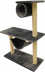 Mool Deluxe Cat Activity Centre and Scratching Tree/Post with Hidey-Hole and Viewing Platforms, 70 cm, Beige/Brown