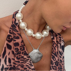 Chunky Gold Starfish Necklace with Puka Pearl for Women Layered Beach Jewelry Jewelry