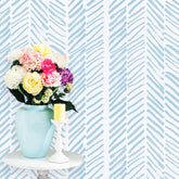 Guvana Line Peel and Stick Wallpaper Blue and White Wallpaper Striped Contact Paper 17.7"x118" Self Adhesive Wallpaper Removable Contact Paper Decorative Wallpaper for Bathroom Livingroom Covering