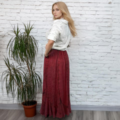 Agan Traders Women's 2025 Summer Medieval High Waisted Maxi Skirts for Women - A Line Drawstring Embroidered Long Maxi Skirt