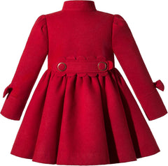 Pettigirl Little Girl Autumn Winter Navy Blue Fashion Jacket Coat Kids Vintage Warm Trench Outerwear Outfit