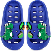 techcity Boys Girls Slide Sandals Soft Cushioned Thick Sole Non-slip Summer Slippers Quick Drying Bathroom Shower Pool Beach Sandals for Toddler Little Kids