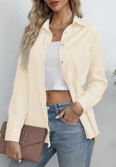 Diosun Womens Striped Button Down Shirts Classic Long Sleeve Stylish Collared Office Work Blouses Tops