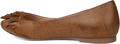 Brinley Co. Womens Ruffled Flat Tan, 11 Regular US