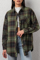 CHYRII Womens Button Down Flannel Shirts Long Sleeve Plaid Shackets Business Casual Blouse Top