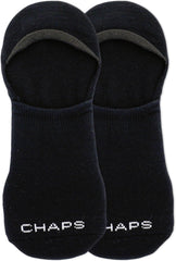 Chaps Men's Premium Cotton Dress Liner Socks-2 Pair Pack-Cushion Comfort Sole and Solid Color, Black, Shoe Size: 6-12